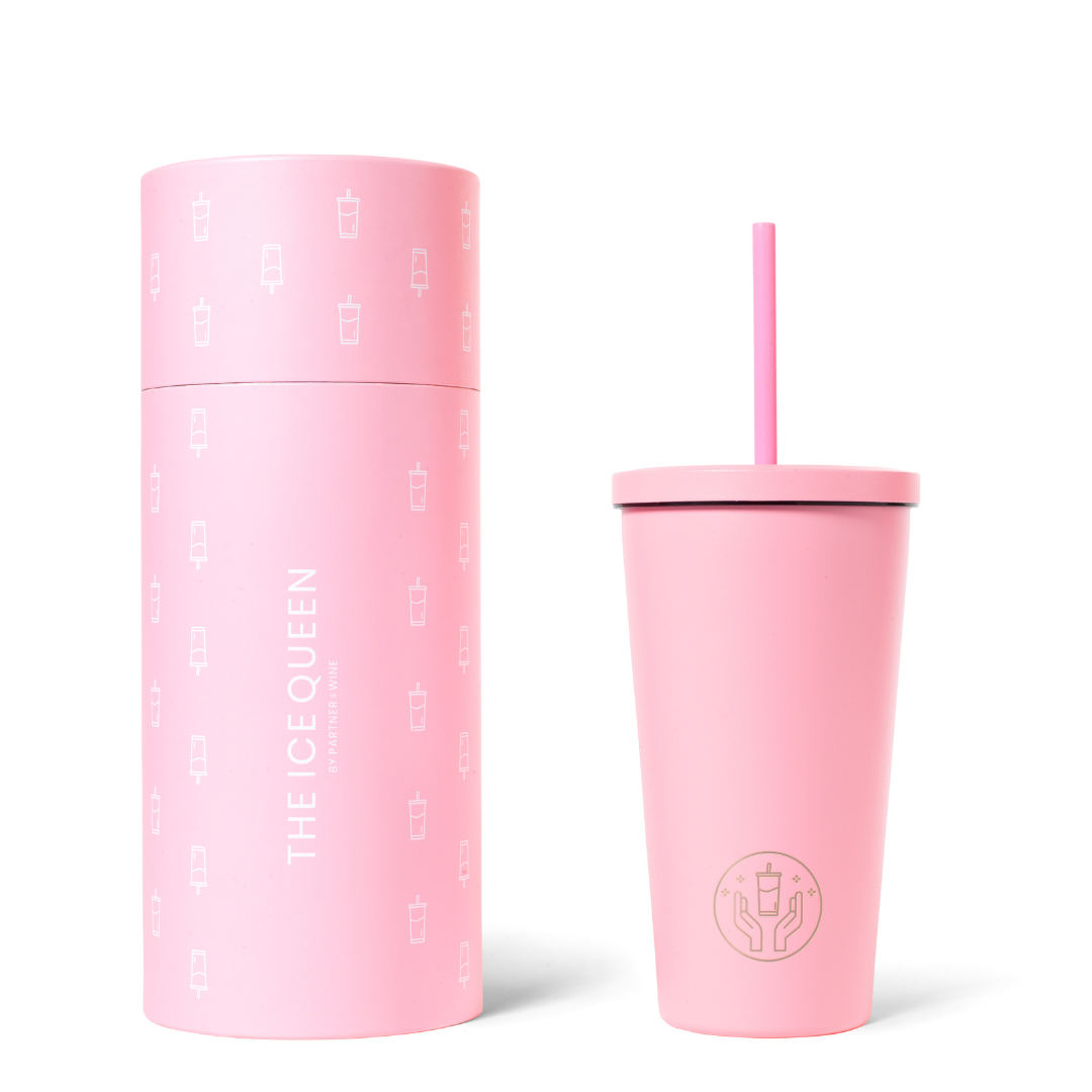Seriously Ice Cold Bicchiere Termico 20 Oz (590 Ml) - Rosa Opaco, Acciaio Inox 18/8, Triplo Isolamento Sottovuoto, Mantiene Freddo 24h / Caldo 8h, Coperchio Antigoccia